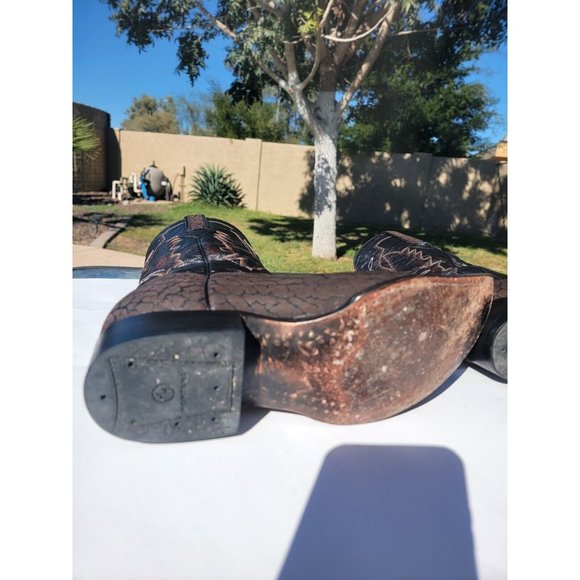 MONTANA GENUINE BULL NECK COWBOY WESTERN BOOT DARK BROWN MADE IN MEXICO Sz 101/2 - Picture 15 of 16